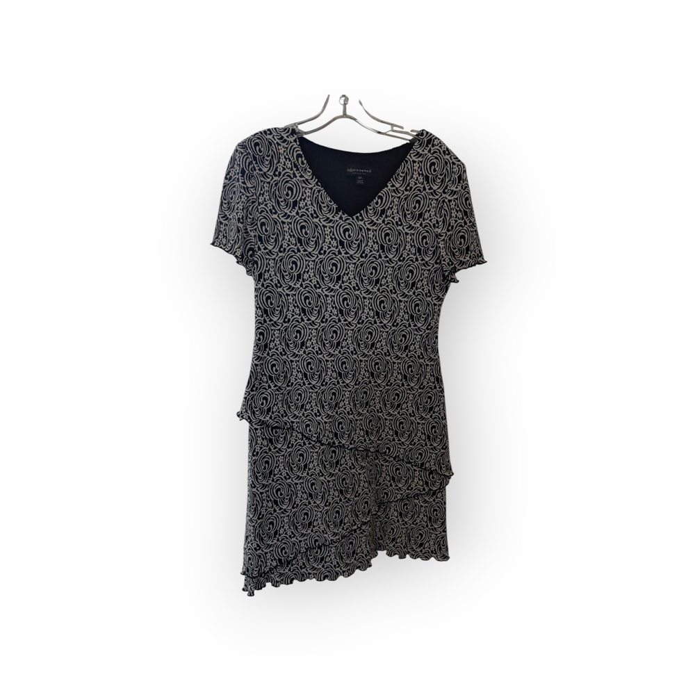 Connected Apparel Gray Asymmetrical Sheath Dress V-Neck